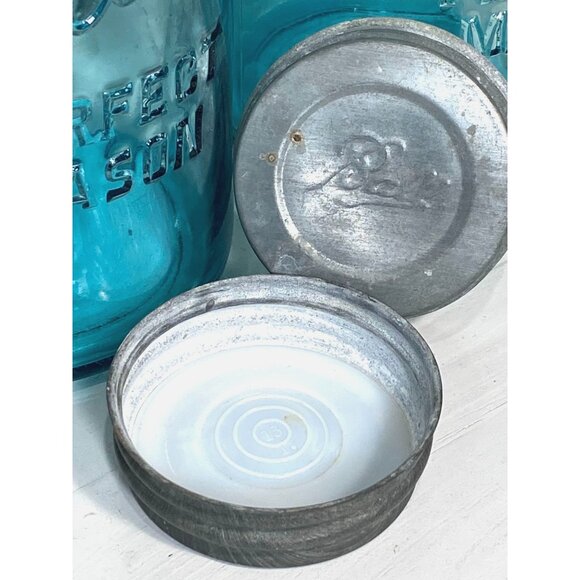 Blue Ball Perfect Mason Half Gallon Vintage Jar 4 W/Zinc Lid Insert/Single Jar - Picture 5 of 6